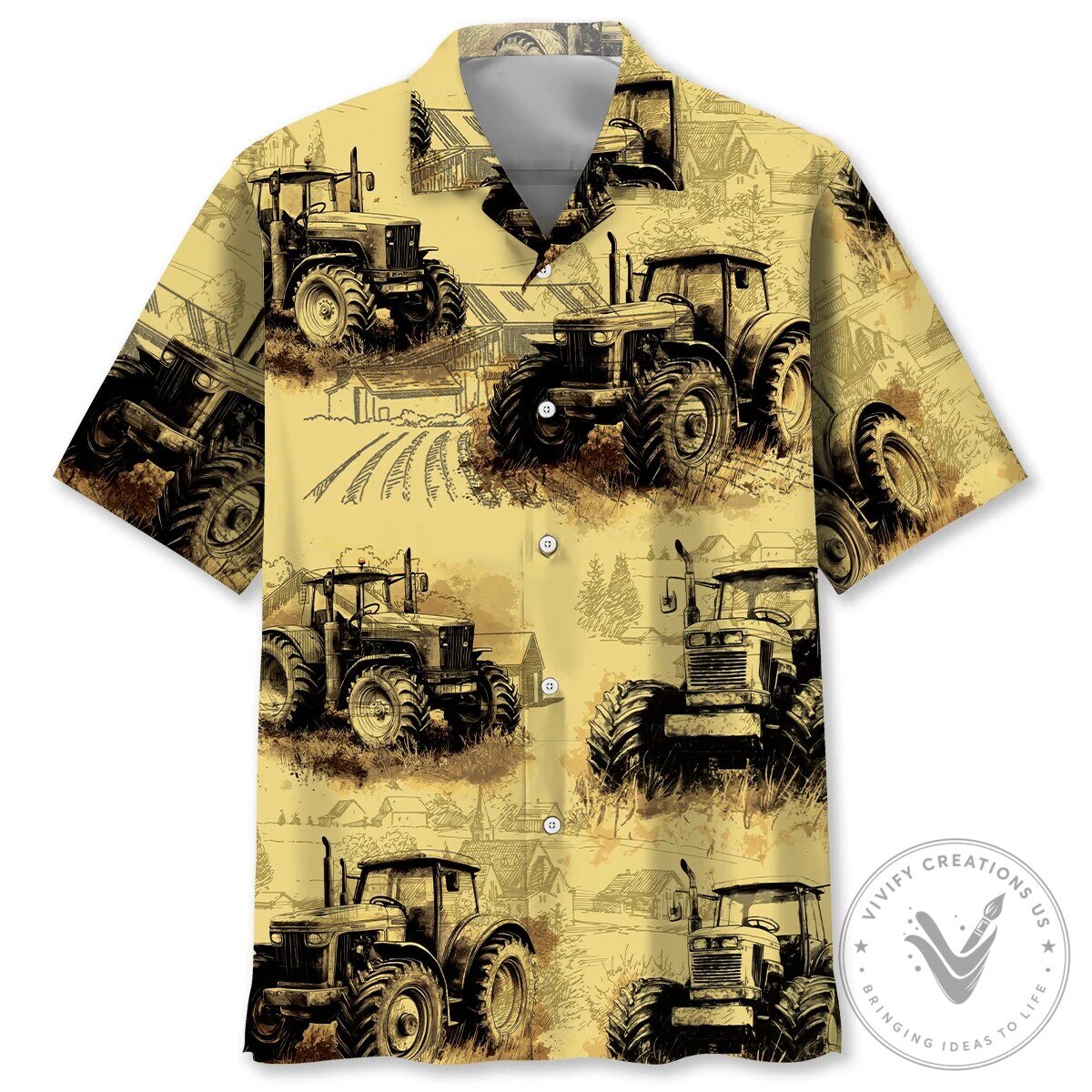 Vintage Farm Tractor Hawaiian Shirt for Men and Women