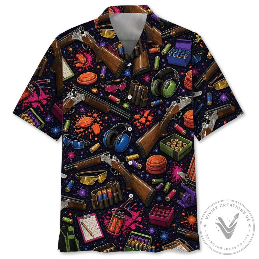 Clay Target Shooting Sport Pattern Hawaiian Shirt Clay Target Shooting Sport Pattern Hawaiian Shirt