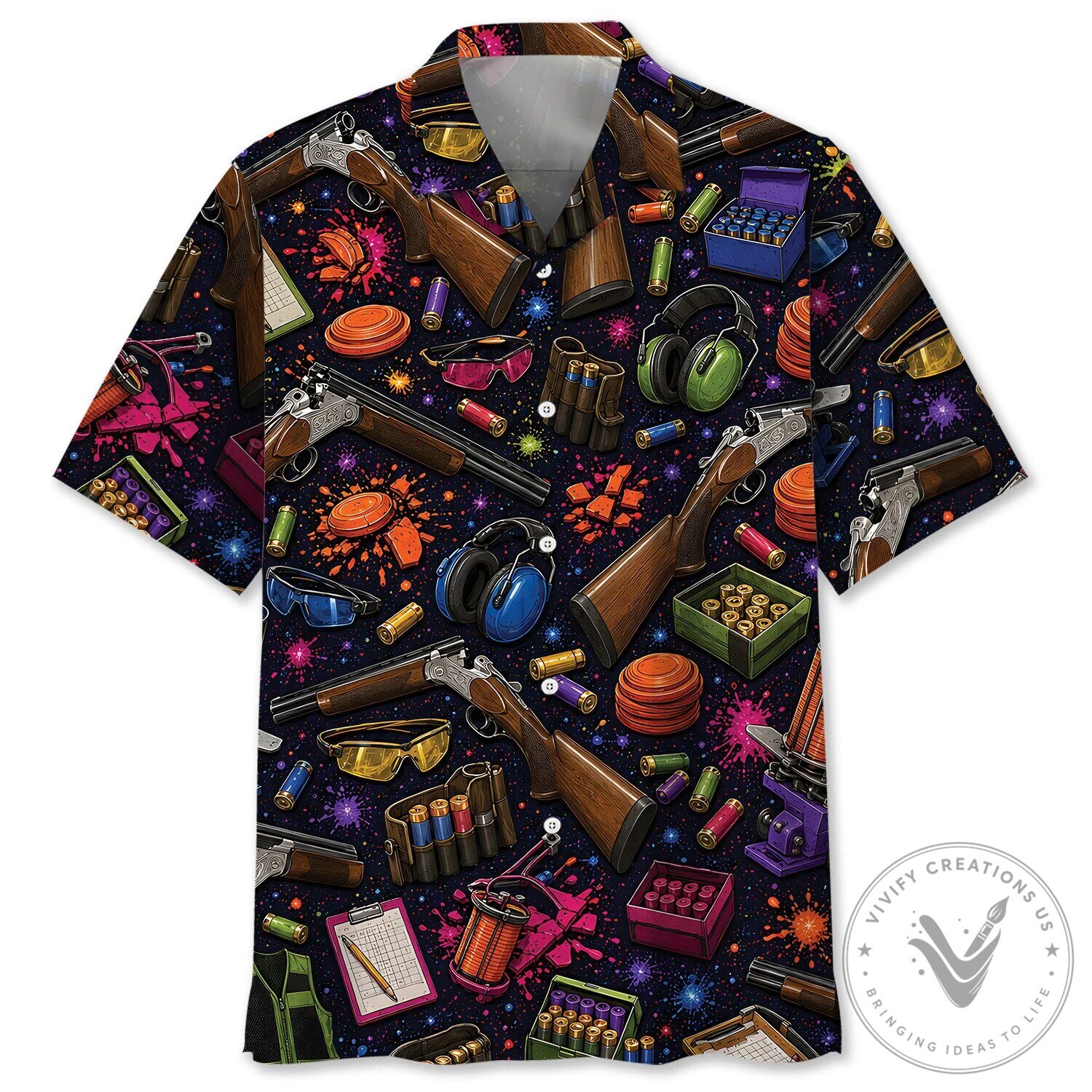 Clay Target Shooting Sport Pattern Hawaiian Shirt
