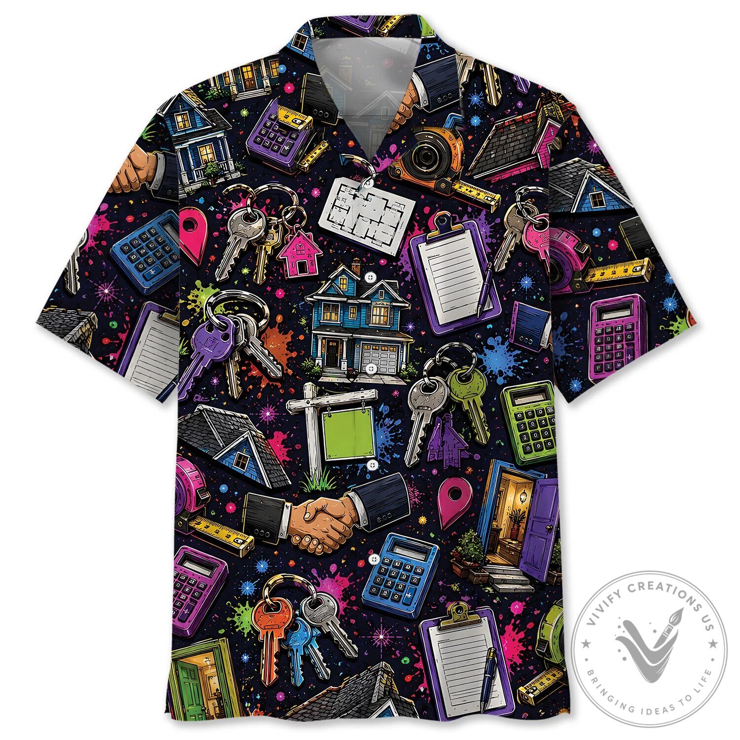 Real Estate Agent Professional Tools Colorful Hawaiian Shirt