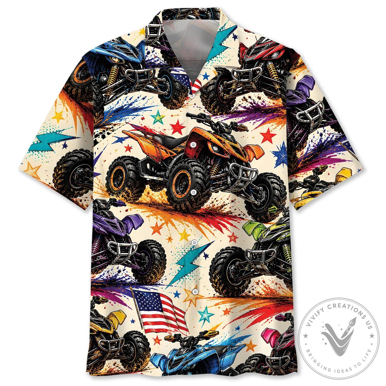 All-Terrain Vehicle Racing Colorful Hawaiian Shirt