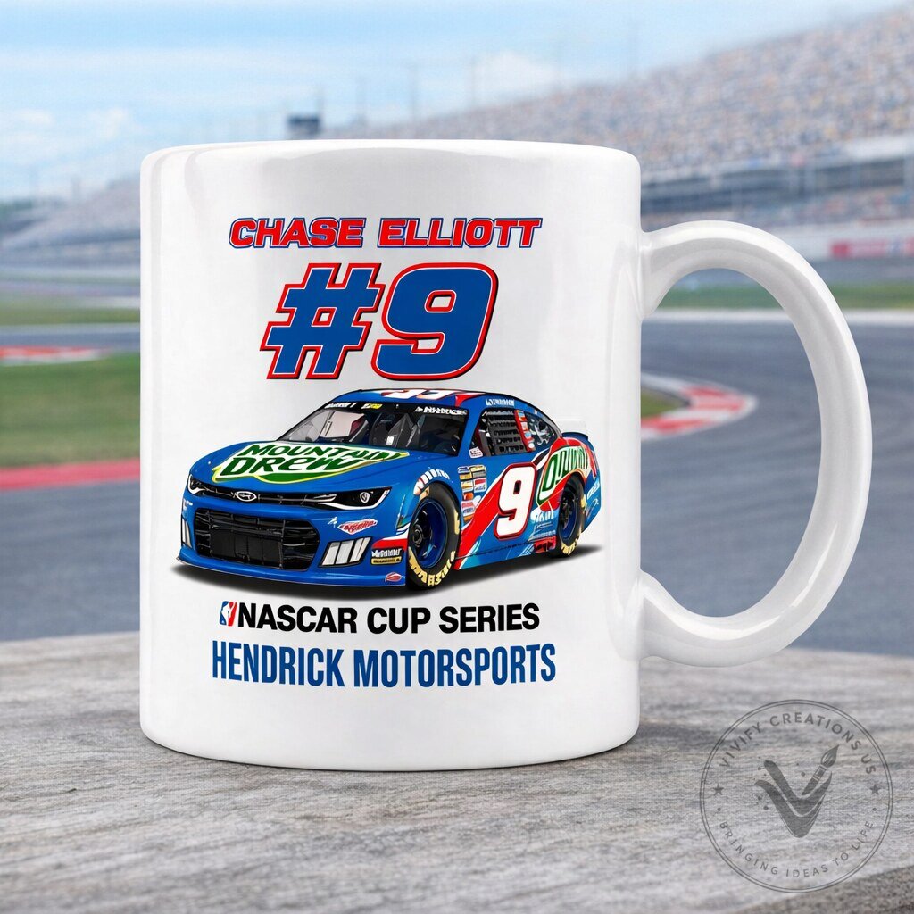 Chase Elliott #9 NASCAR Mug - Funny Racing Fan Coffee Cup