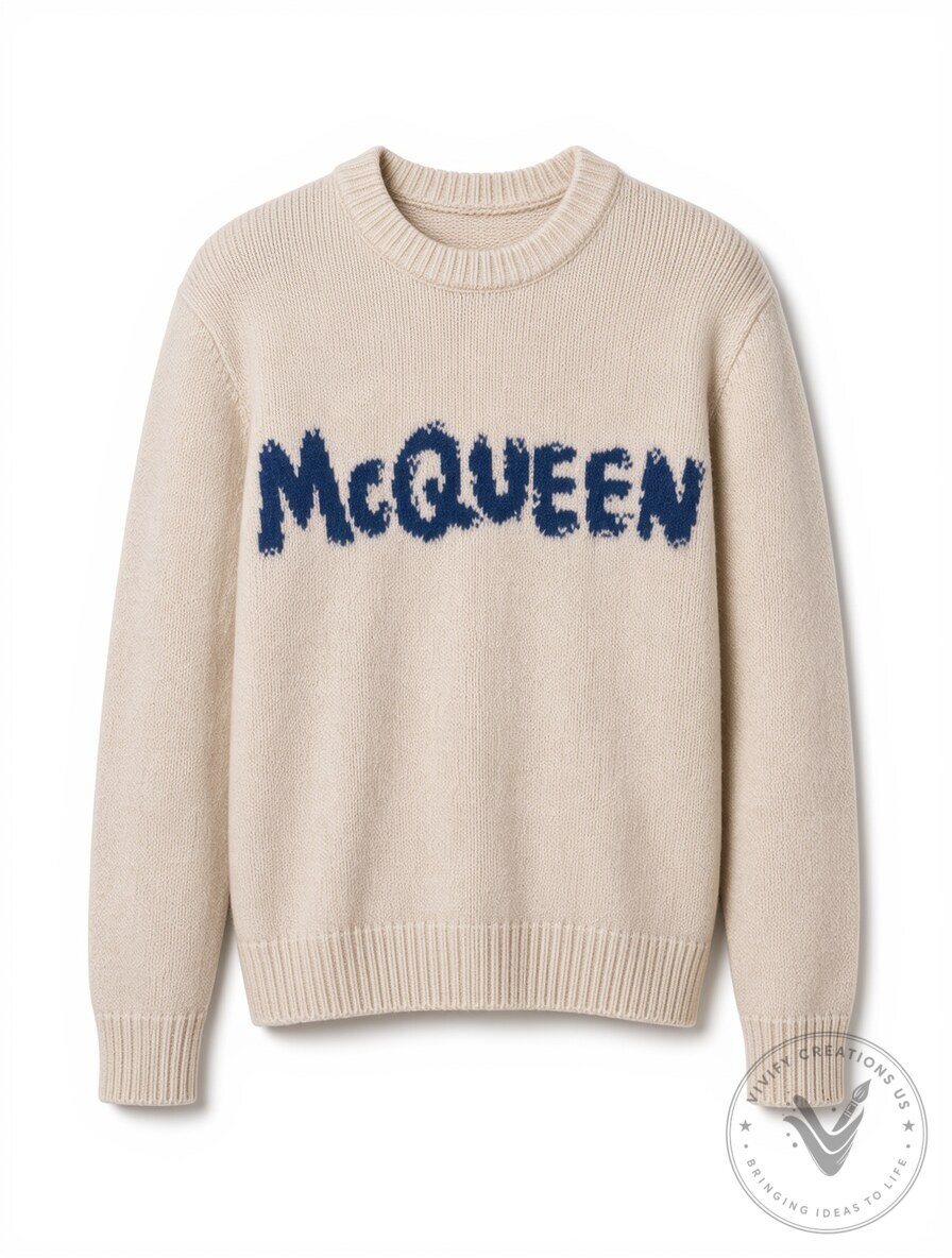 McQueen Style Graffiti Beige Knit Sweater Viral X Streetwear 4 McQueen Style Graffiti Beige Knit Sweater Viral X Streetwear
