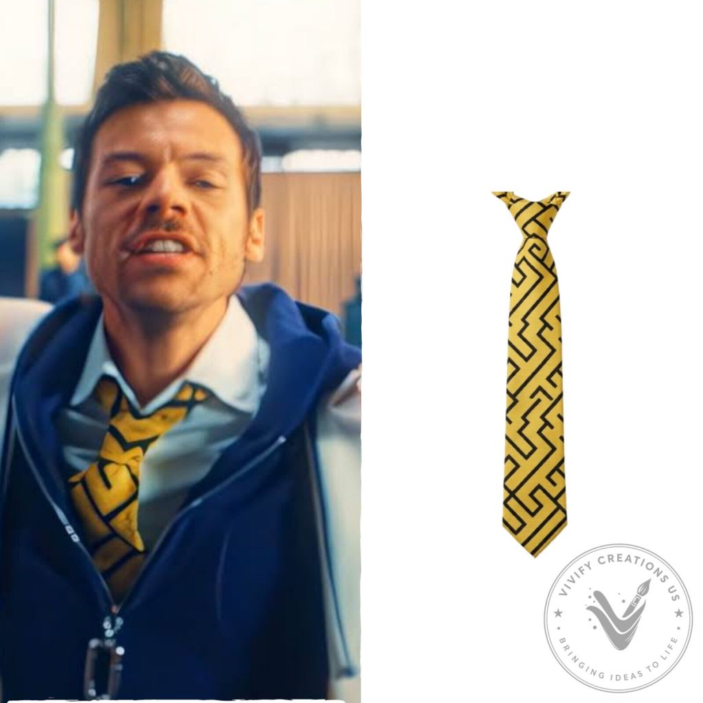 Harry Styles Dance No More Yellow Geometric Necktie Harry Styles Dance No More Yellow Geometric Necktie