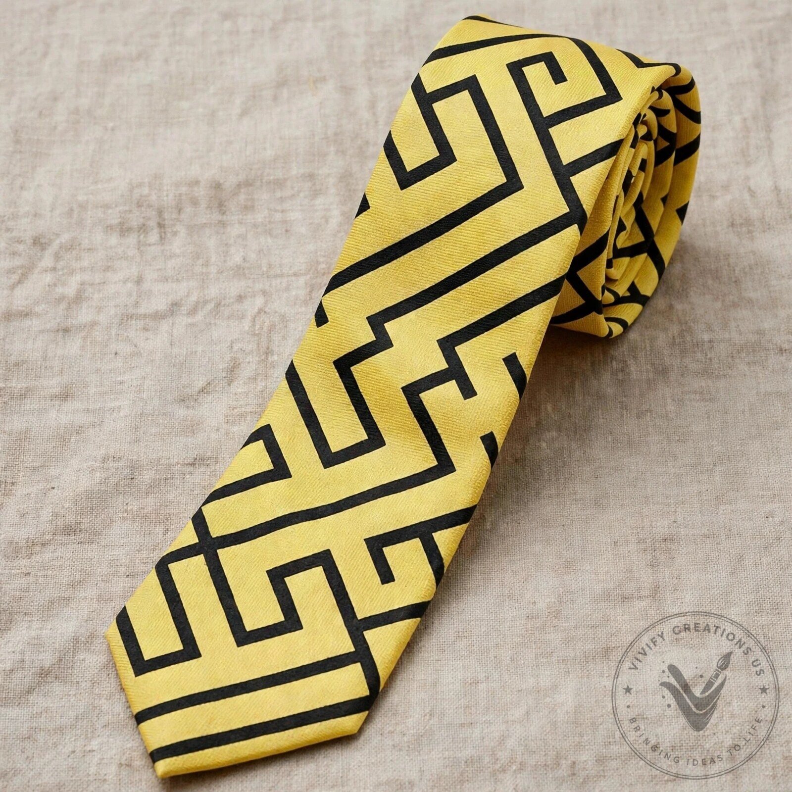 Harry Styles Dance No More Yellow Geometric Necktie 4 Harry Styles Dance No More Yellow Geometric Necktie
