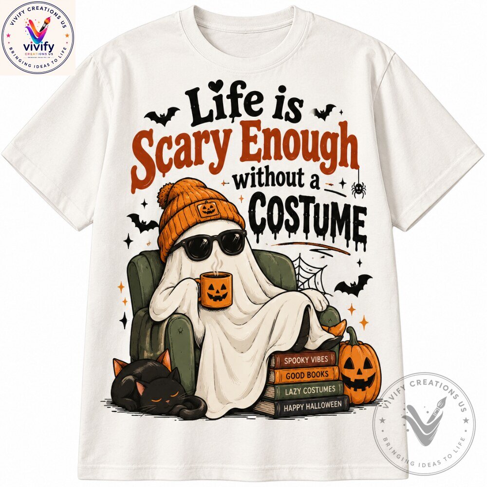 Halloween Costume Life Is Scary Enough Funny T-Shirt