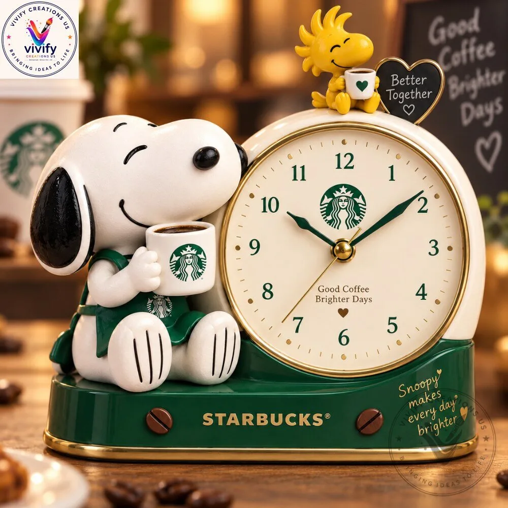 Peanuts Snoopy x Starbucks Coffee Desk Clock Special Edition 6 Peanuts Snoopy x Starbucks Coffee Desk Clock Special Edition