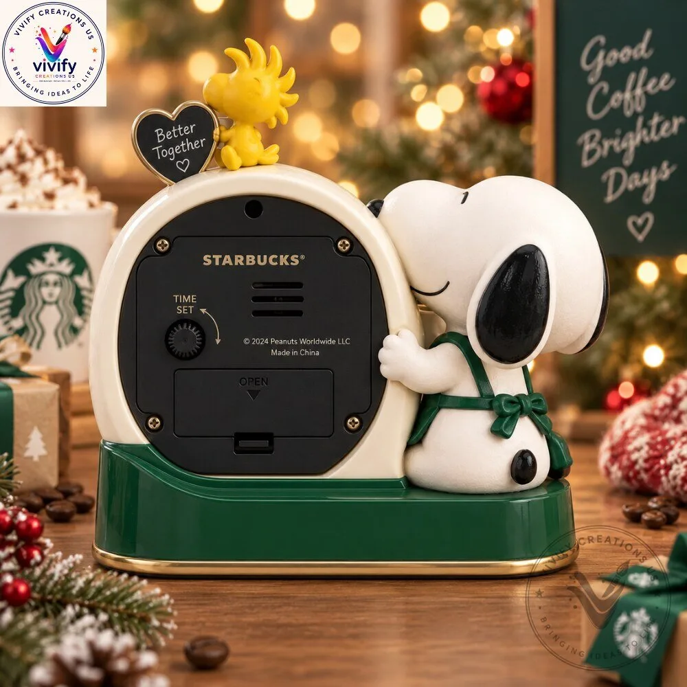 Peanuts Snoopy x Starbucks Coffee Desk Clock Special Edition