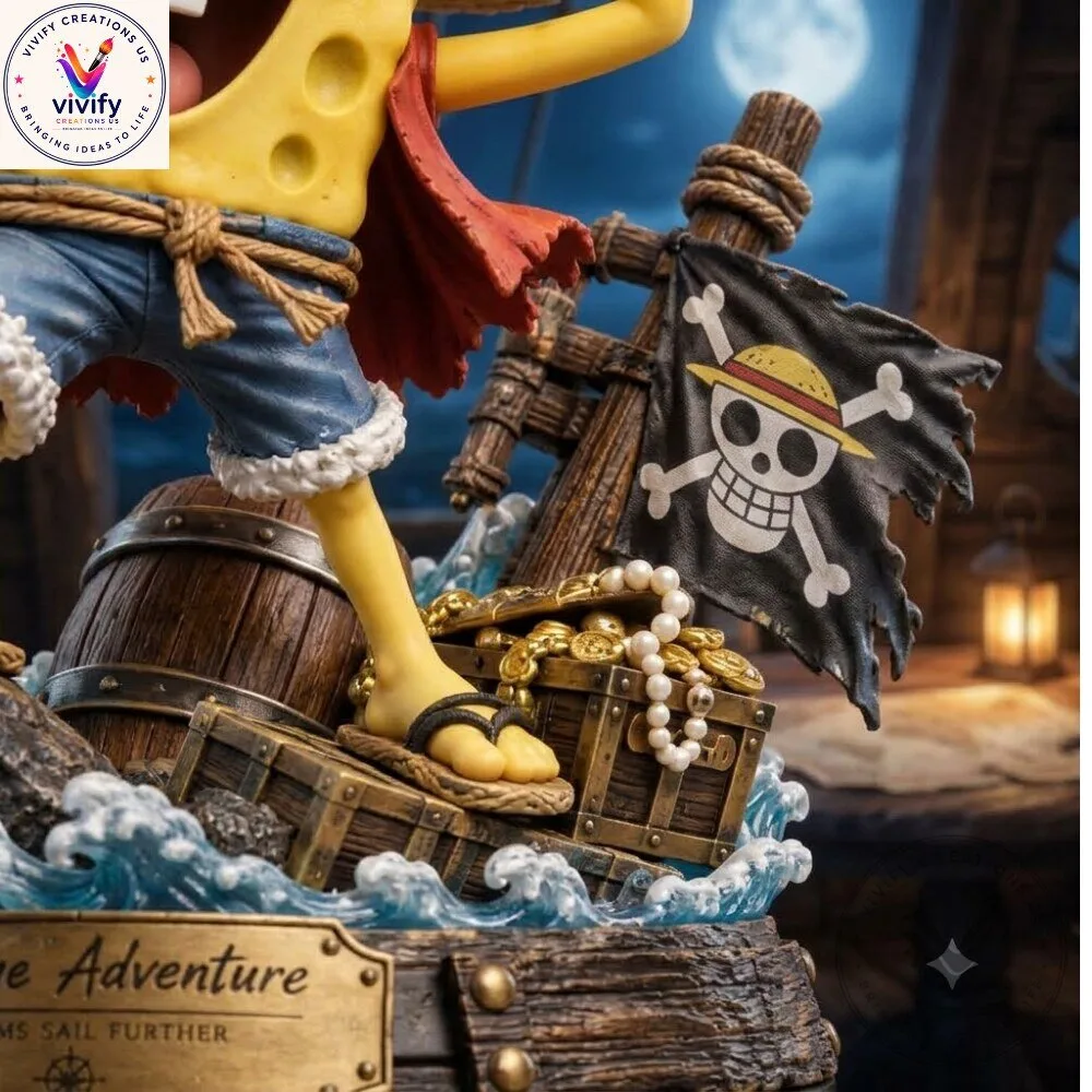SpongeBob x One Piece Luffy Pirate Anime Collectible Figure 9 SpongeBob x One Piece Luffy Pirate Anime Collectible Figure