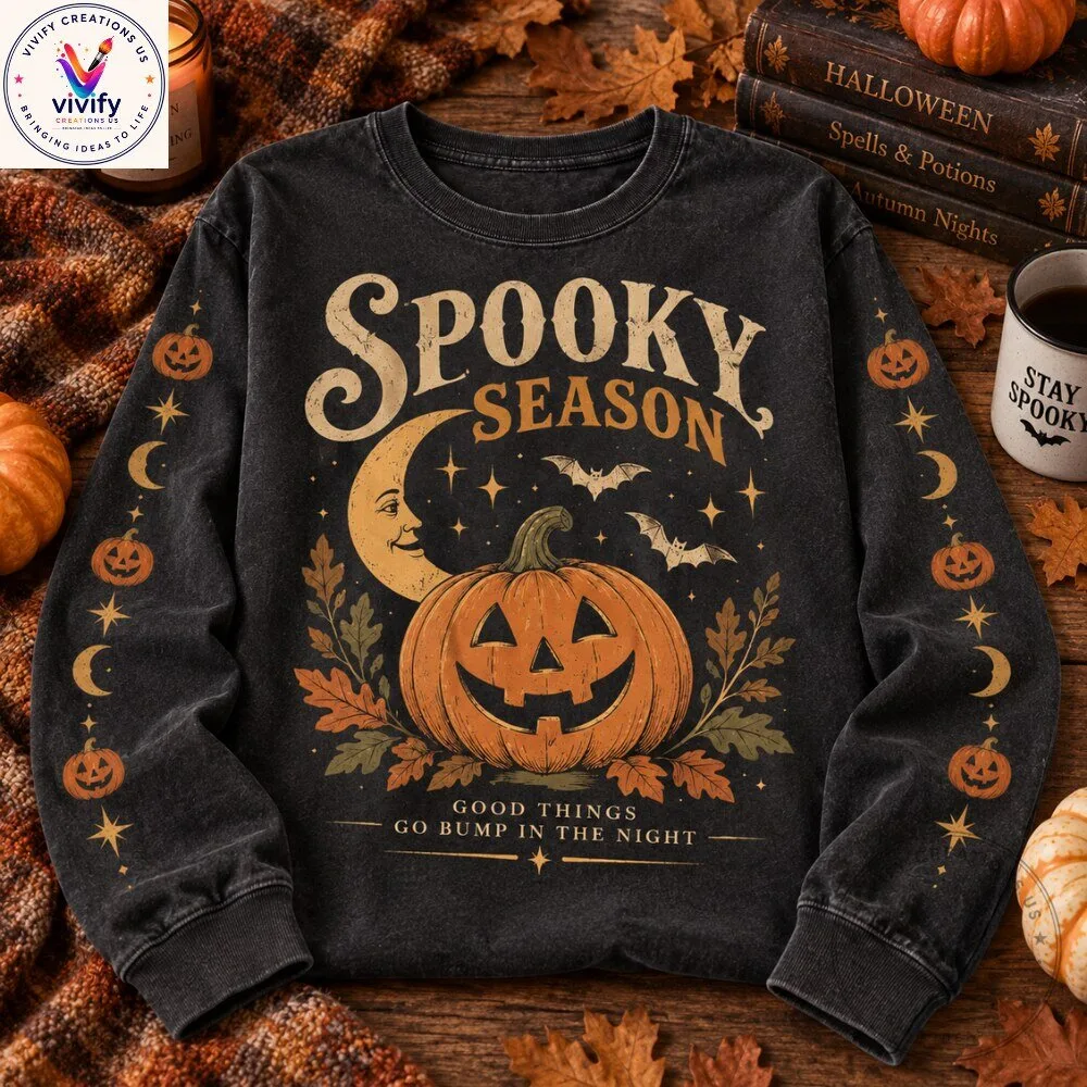Halloween Jack O Lantern Vintage Washed Sweatshirt