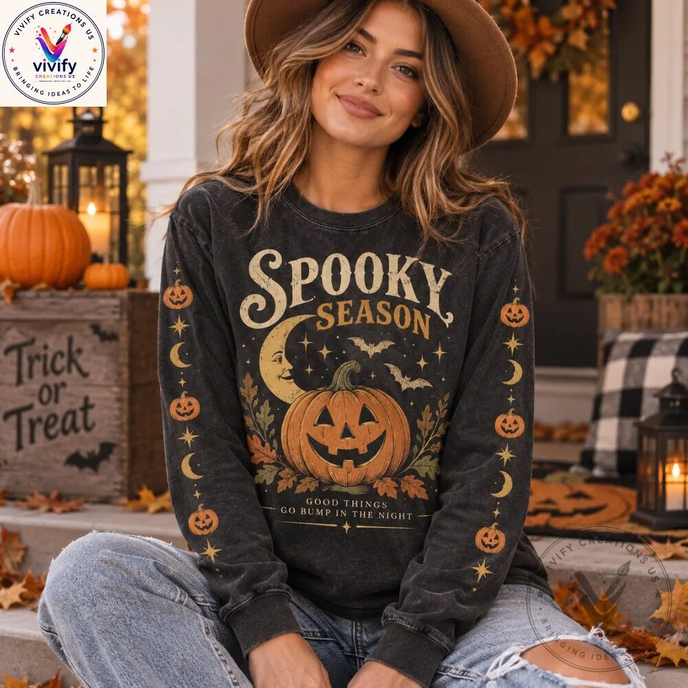 Halloween Jack O Lantern Vintage Washed Sweatshirt 7 Halloween Jack O Lantern Vintage Washed Sweatshirt