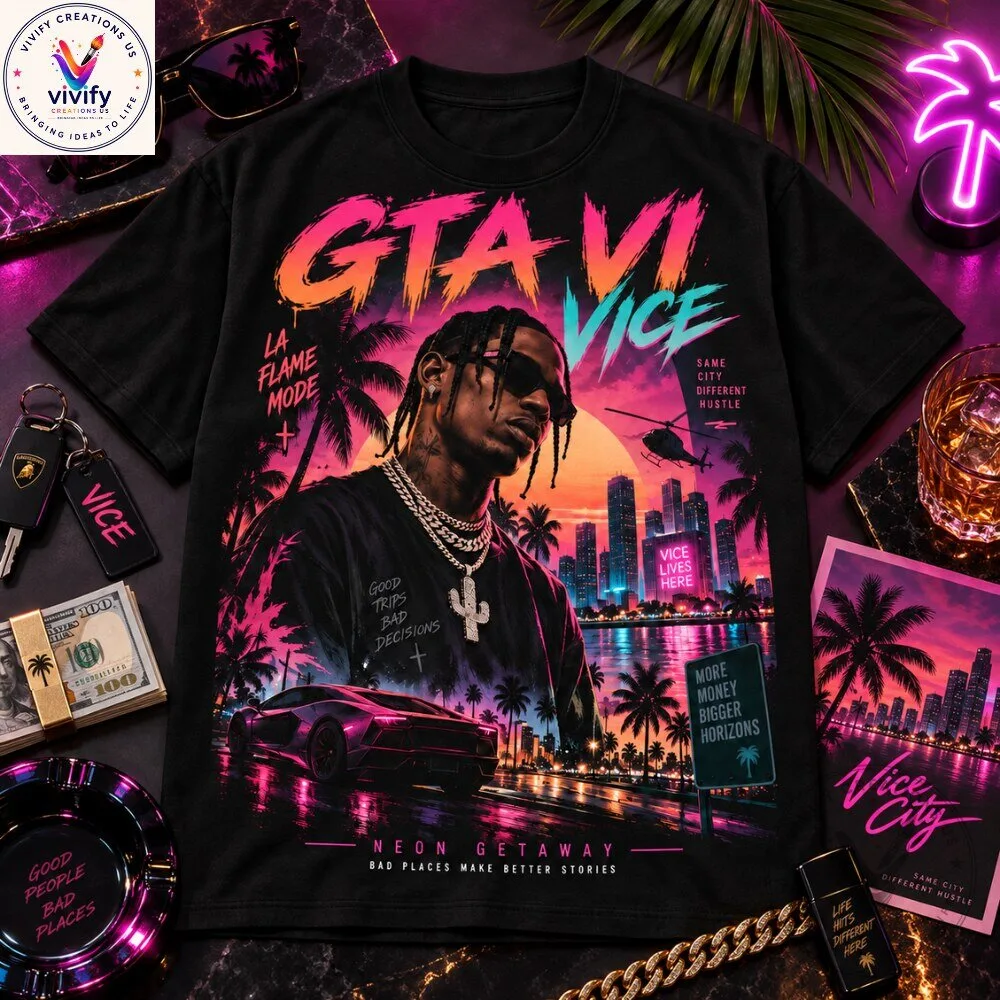Travis Scott GTA 6 Vice City Graphic T-Shirt