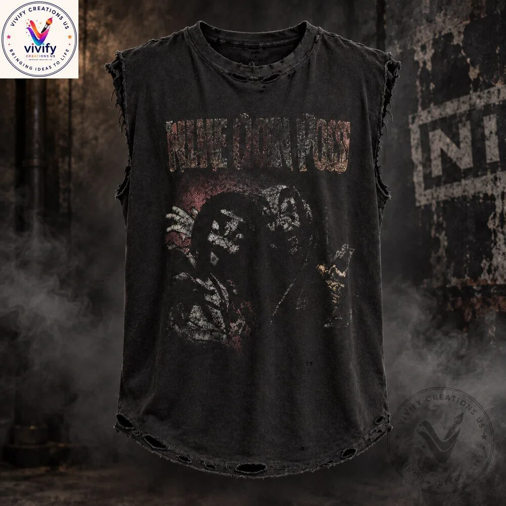 Justin Bieber Nine Inch Nails Distressed Vintage Tank Top 4 Justin Bieber Nine Inch Nails Distressed Vintage Tank Top