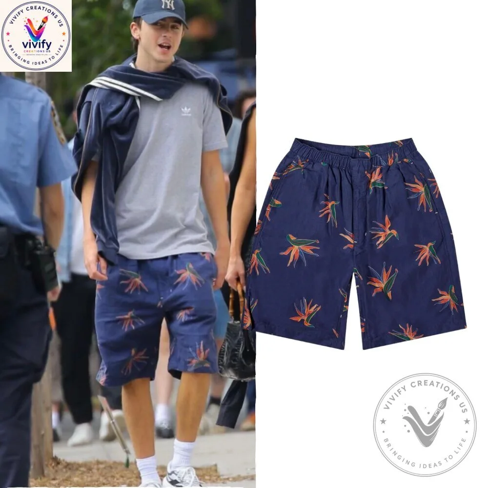 Timothee Chalamet Nanamica Cupra Hemp Aloha Shorts