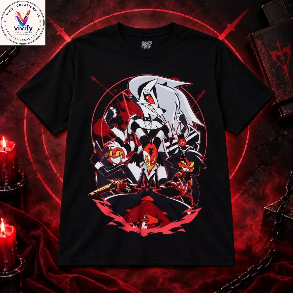 Helluva Boss I.M.P Crew Black Graphic T-Shirt 6 Helluva Boss I.M.P Crew Black Graphic T-Shirt