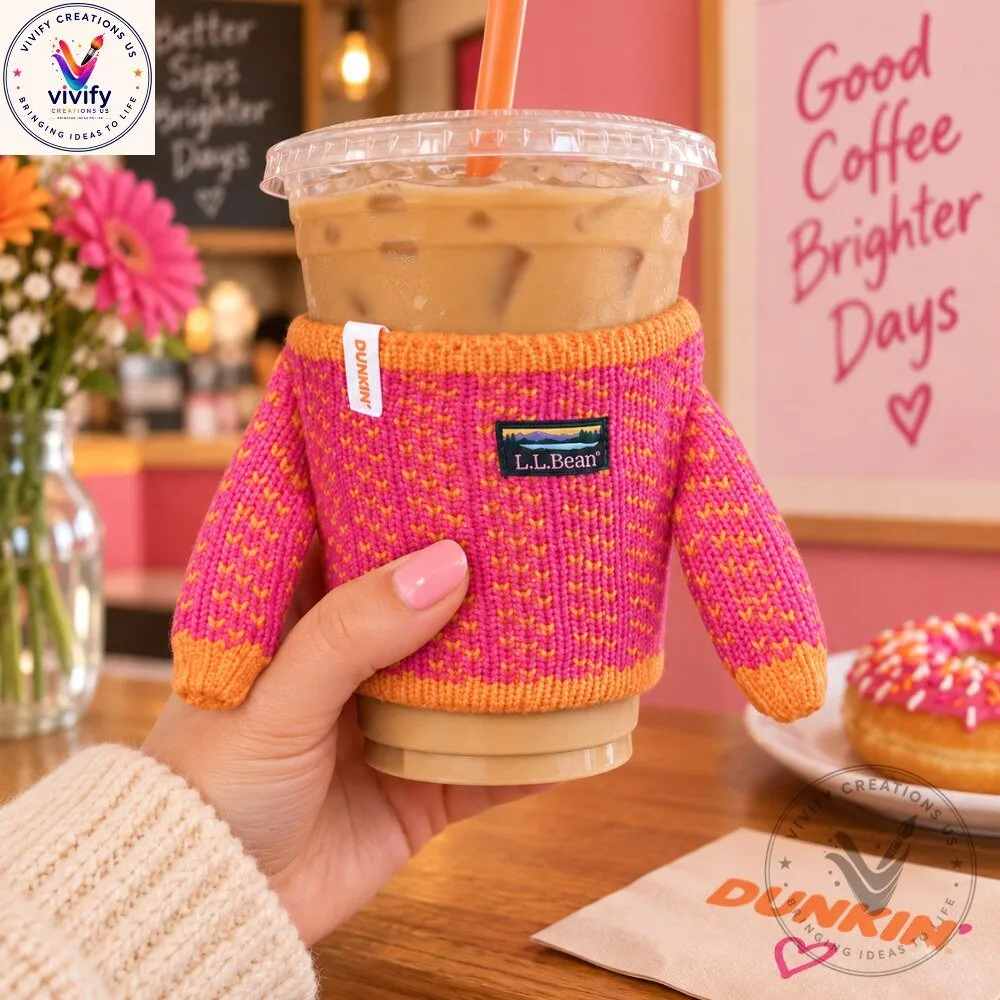 Dunkin x L.L.Bean Birdseye Mini Sweater Cup Sleeve