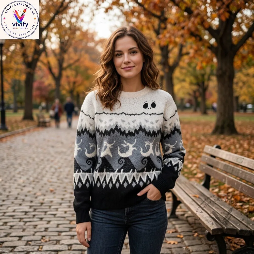 The Nightmare Before Christmas x Graniph Nordic Jack Jacquard Sweatshirt