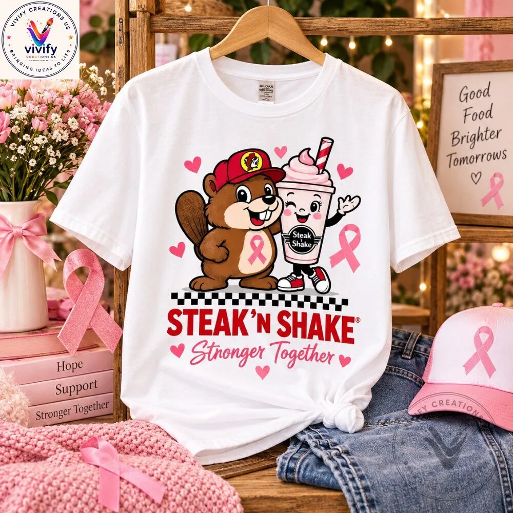 Steak 'n Shake Buc-ee's Breast Cancer Awareness T-Shirt